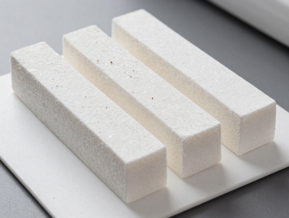 Czyste laboratoryjne słoiki ze sproszkowanym niacynamidem i kwasem askorbinowym na białym marmurowym blacie — białe krystaliczne proszki w przezroczystych pojemnikach w jasnym oświetleniu studyjnym