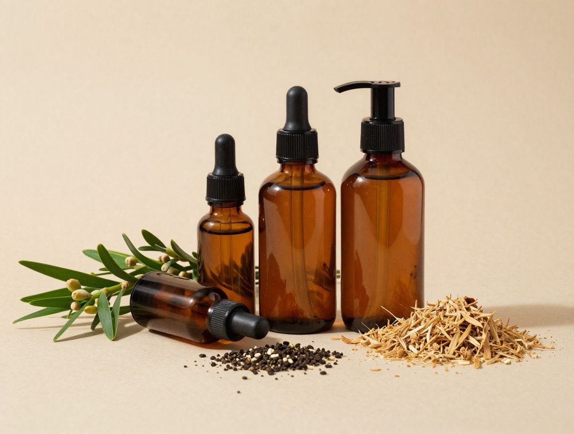 Naturalne składniki kosmetyczne do pielęgnacji skóry: różane płatki, ekstrakt z aloesu, olejek arganowy w szklanym słoiku i suszone zioła na ciemnym marmurze, piękne tonowanie z ciepłymi refleksami światła